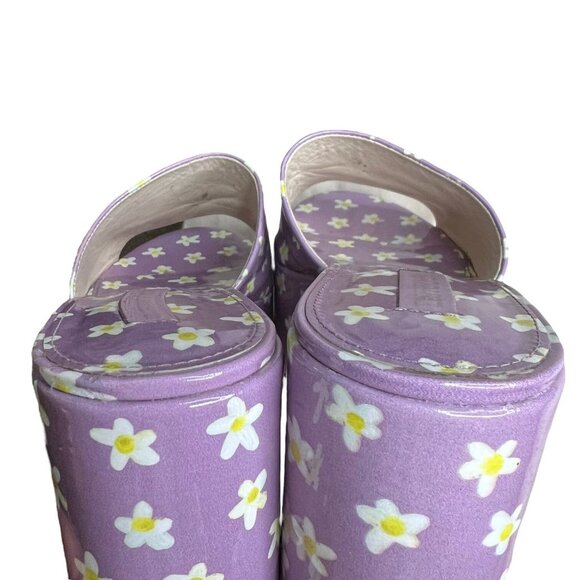 Larroude Womens Floral Miso Platform Slide Sandal Lavender 7 Coquette Cottage‎ - Picture 4 of 16